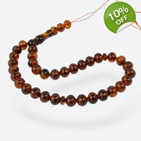 33 Beads Pressed Amber Rosary Spi..