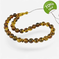 Pressed Amber Rosary Spiritual Pr..