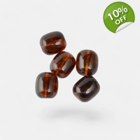 Pressed amber beads tube 5 pcs AA..