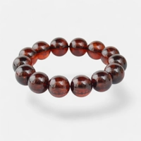 13mm round pressed amber bracelet..