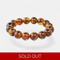 12mm Round amber bracelet with pr..