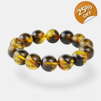 Round amber bracelet 13mm with pr..