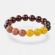 Pressed amber beads with gem bracelet 12mm