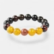 Pressed amber & gemstone bracelet 12 mm