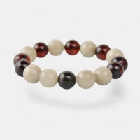 Pressed amber bracelet with gemst..