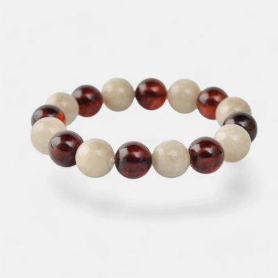 Pressed amber with pressed beads bracelet Pressed amber with pressed beads bracelet