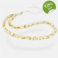 Pressed Amber Rosary – White yell..