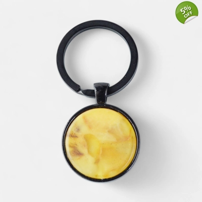Pressed Baltic amber keychain for keys Pressed Baltic amber keychain for keys