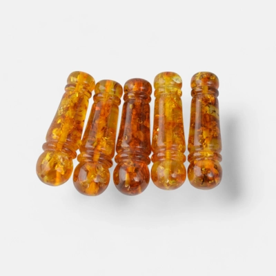 Pressed amber minarets for rosaries making MIN16 Pressed amber minarets for rosaries making MIN16