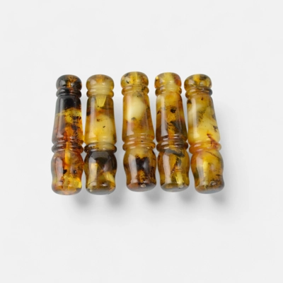 Pressed amber minaret green color for tesbih MIN21 Pressed amber minaret green color for tesbih MIN21