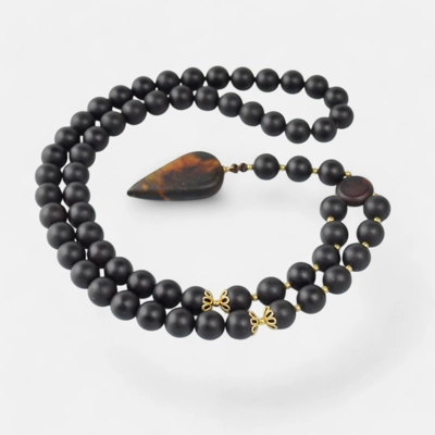 Men's necklace with pressed amber beads MH08 Men's necklace with pressed amber beads MH08