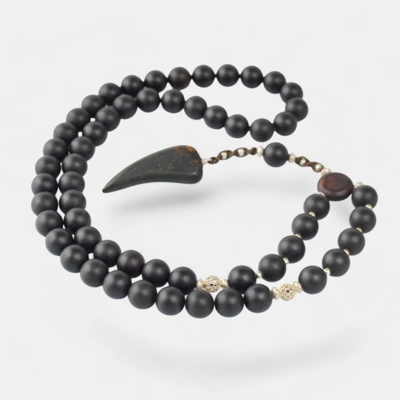 Pressed raw amber necklace black amber MH16 Pressed raw amber necklace black amber MH16