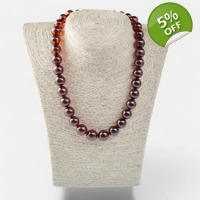 Pressed amber necklace for women ..