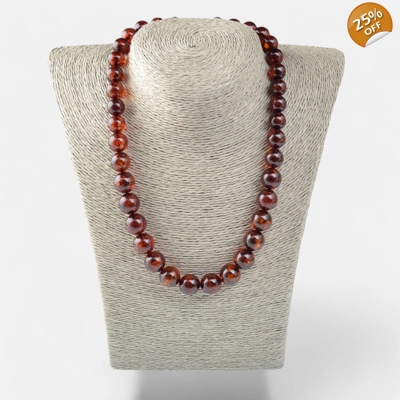 Pressed amber necklace with modified Baltic amber N006 Pressed amber necklace with modified Baltic amber N006