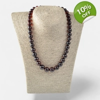 Pressed amber necklace 10 to 13mm..