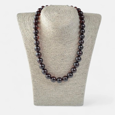 Pressed round amber necklace for adults - Anniversary gift idea - N016 Pressed round amber necklace for adults - Anniversary gift idea - N016