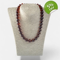 Pressed amber necklace for women ..