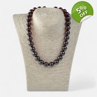 14mm pressed amber necklace for A..