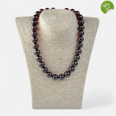 14mm pressed amber necklace for Adults Men or women N031 14mm pressed amber necklace for Adults Men or women N031