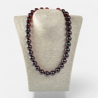 Pressed amber necklace for women ..