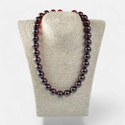 Pressed amber necklace for women or men 15mm N035 Pressed amber necklace for women or men 15mm N035