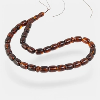 Pressed amber tube beads rosary t..