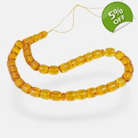 Pressed amber rosary yellow tube ..