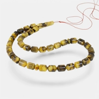Pressed 33 prayer beads amber ros..