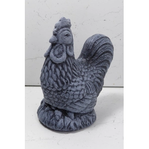 Handcrafted Weathered Effect Cast Stone Chicken Hen Cockerel Garden Ornament 17cm tall