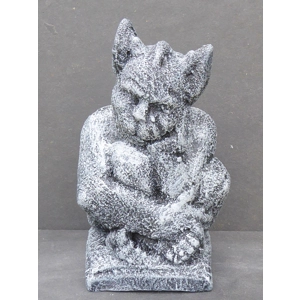 Handcrafted Gargoyle Cast Stone Garden Ornament Aged Effect 27cm tall