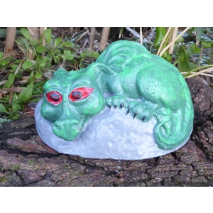 Resting Dragon Garden Ornament Handcrafted & Hand Painted 14cm long