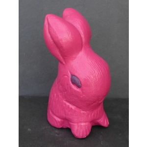 Snub Nosed Pink Rabbit 1067 SylvaC Influence Indoor Garden Ornament Cast Stone