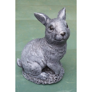Adorable Cast Stone Sitting Rabbit Garden Ornament 15½cm tall