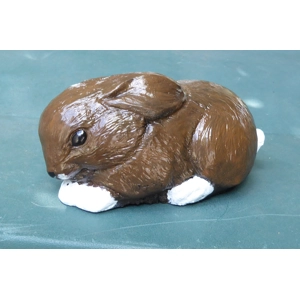 Cute Hand Crafted Cast Stone Baby Rabbit Garden Ornament 16cm long