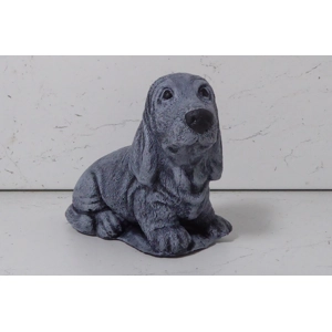 Handcrafted Basset Hound Dog Garden Ornament Cast Stone 11cm tall