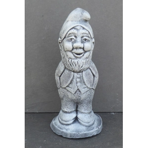 Classic Garden Gnome in Jacket & Waistcoat 22cm tall Cast Stone Garden Ornament