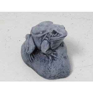 Handcrafted Cast Stone Frog on Stone Garden Ornament Garden Statue 10cm tall Handcrafted Cast Stone Frog on Stone Garden Ornament Garden Statue 10cm tall