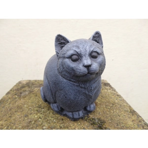 Cute Weathered Effect Cast Stone Cat Garden Ornament or Household Ornament 14cm