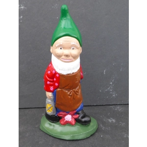 Handcrafted Garden Gnome with lantern 19cm tall Cast Stone (concrete) Dwarf Handcrafted Garden Gnome with lantern 19cm tall Cast Stone (concrete) Dwarf