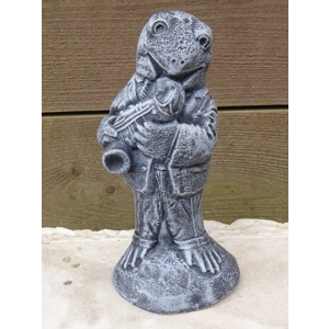Frog Saxophone Player Aged Effect Cast Stone Garden Ornament Hand Crafted 21cm t