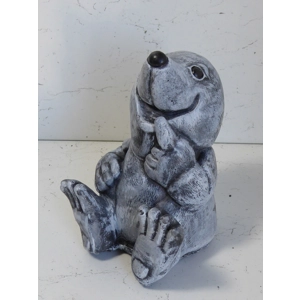 Hand Crafted Cast Stone Sitting Cheeky Mole Garden Ornament Garden Statue 25cm