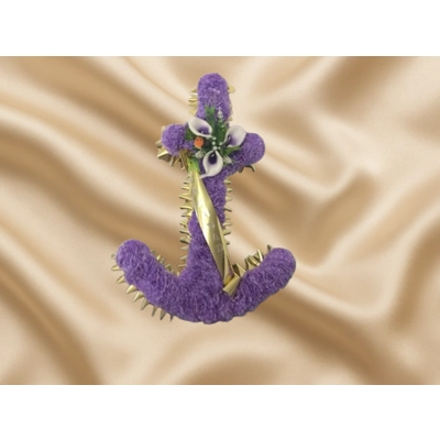 Purple and gold Anchor Funeral Tribute