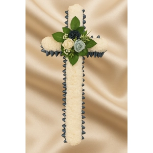 Mixed Blue Rose Cross T..