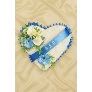 Blue Gerbera Heart Tribute  ..