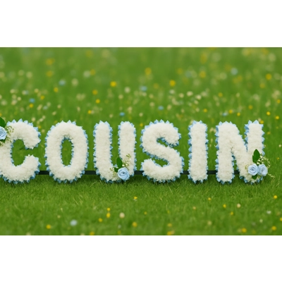 Artificial COUSIN Funeral Tribute – Memorial Letter Flowers