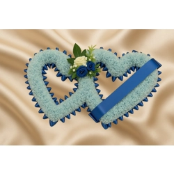 Double Blue Heart Funeral Tr..