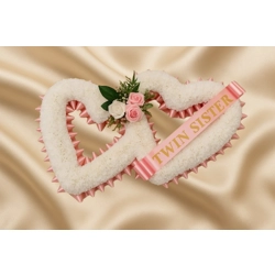 Double candy pink open heart