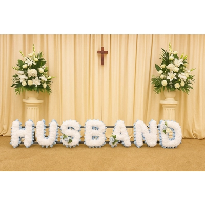 Husband Funeral Flowers – Artificial Letter Tribute