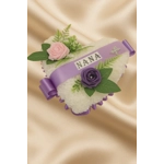 Mini Purple Heart Funeral Tribute for Nana – Artificial Flowers with Ribbon