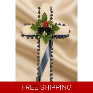 Navy & Red Rose Cross T..